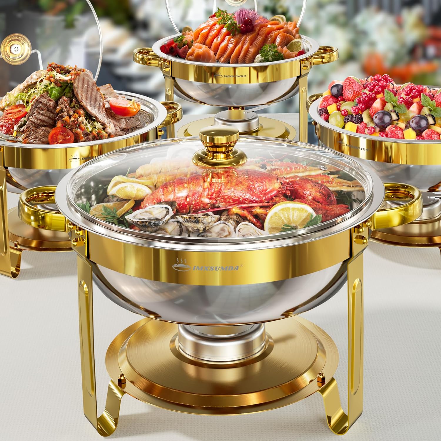 Round Gold 5QT Chafing Dish