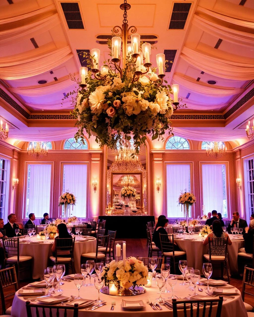 Candlelit luxury reception hall